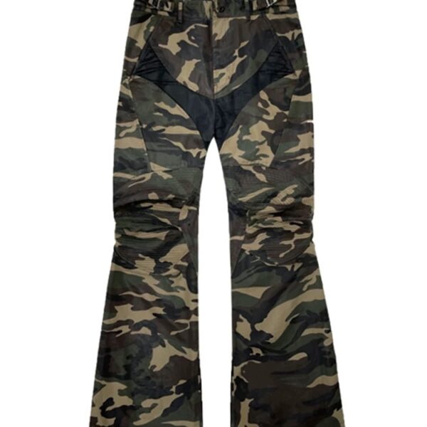 PROJECT G/R COATED BIKER ARMOURED CAMO FLARE PANT