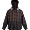 MIJKO FLANEL & DENIM HOODED SHIRT